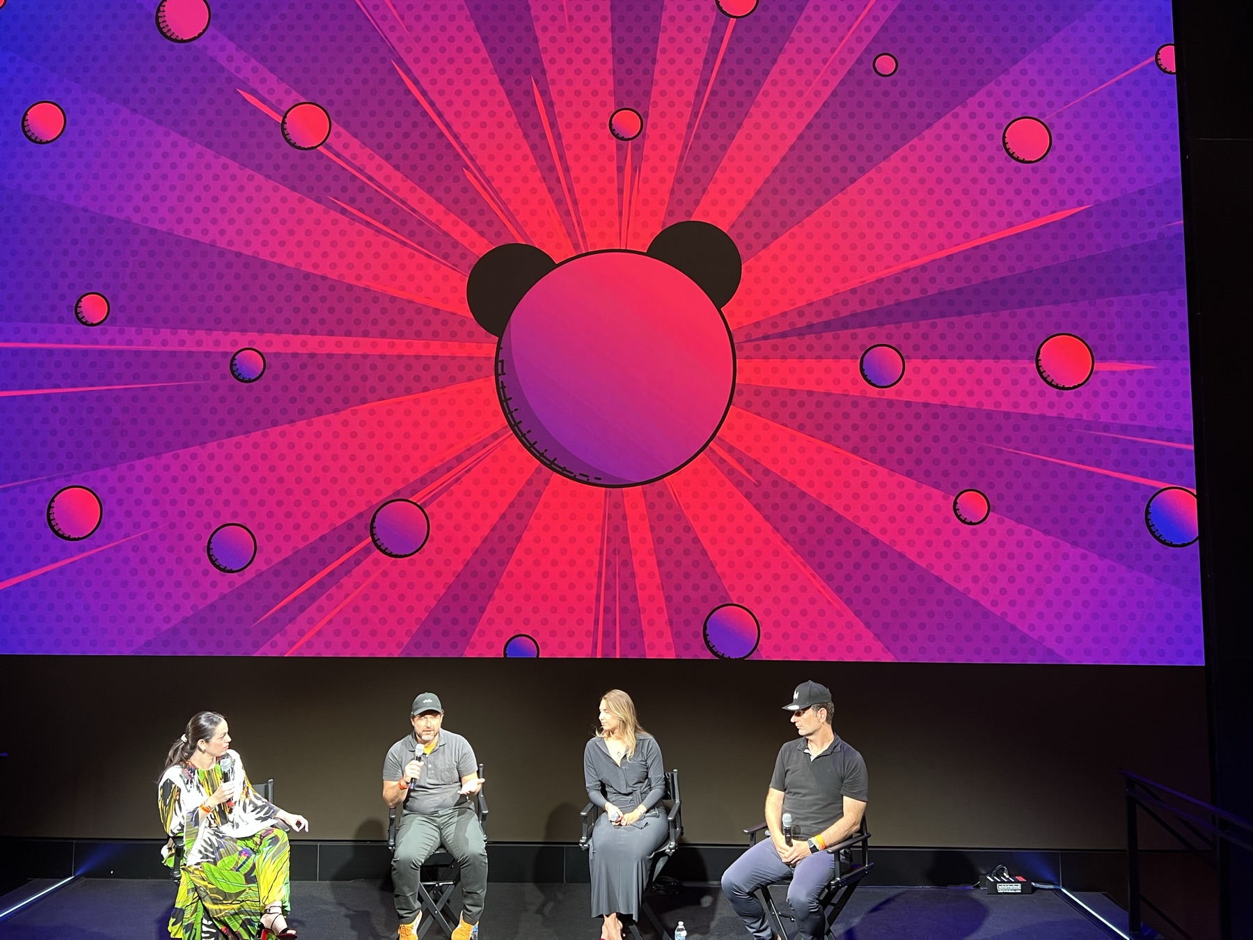 Supermental projected at NFT NYC — pink bear scene